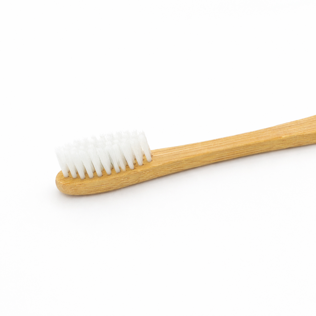 Medium large dog toothbrush bristles close-up