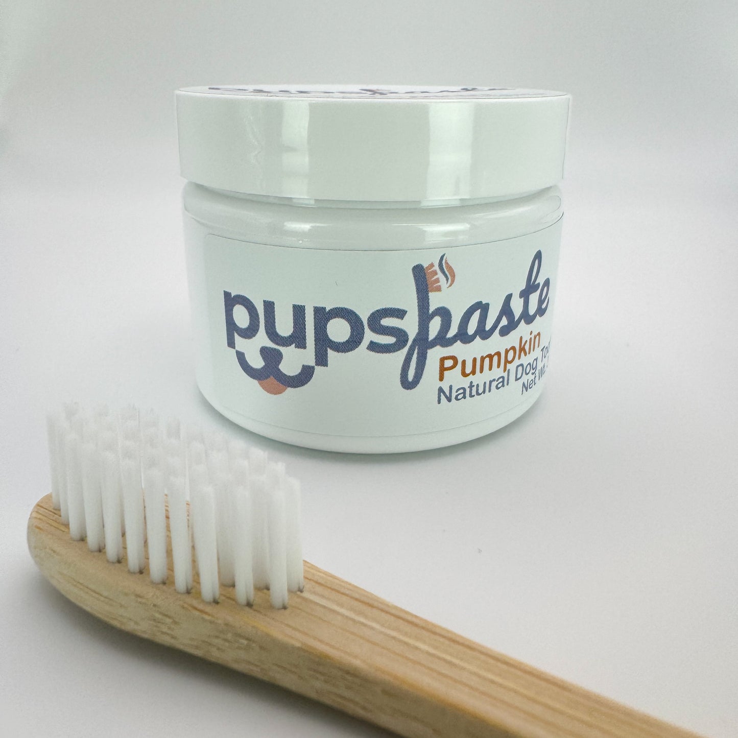 Pumpkin dog toothpaste starter kit with bamboo toothbrush