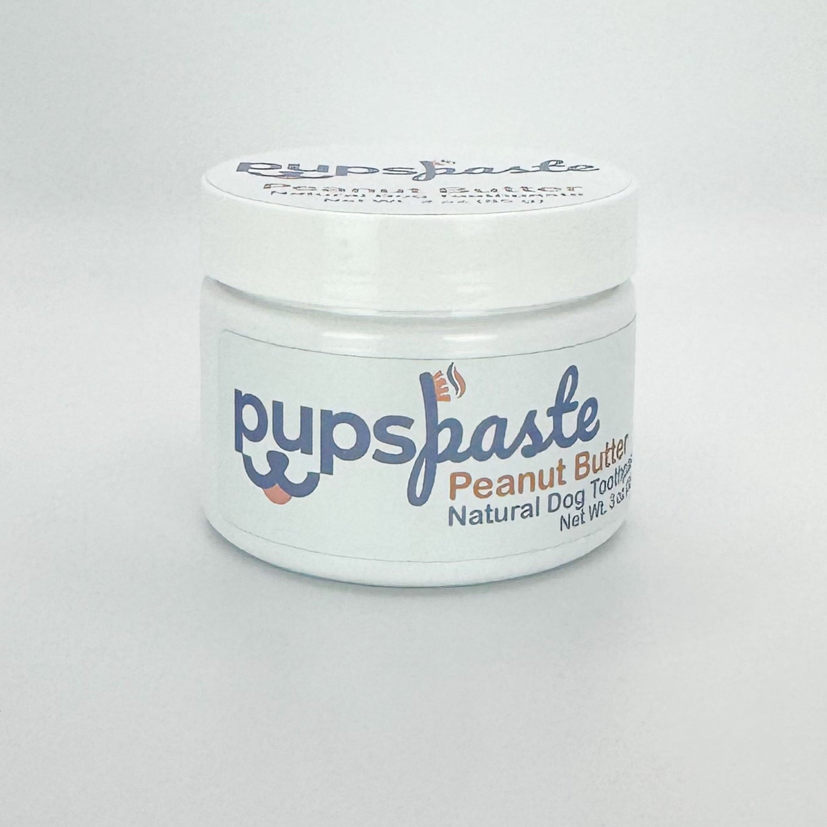 Peanut butter dog toothpaste jar