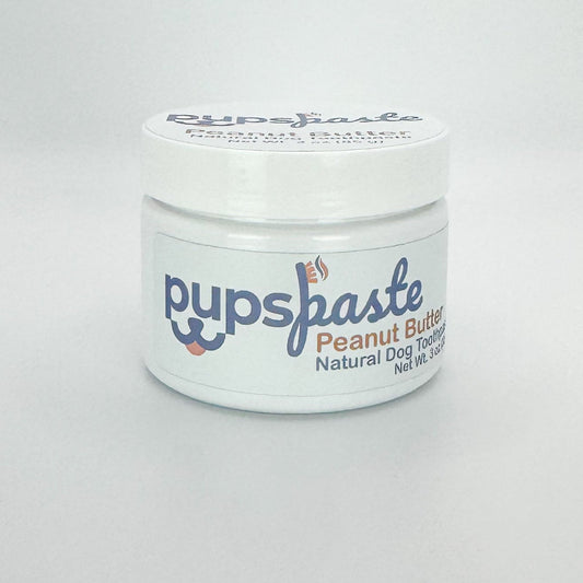 Peanut butter dog toothpaste jar