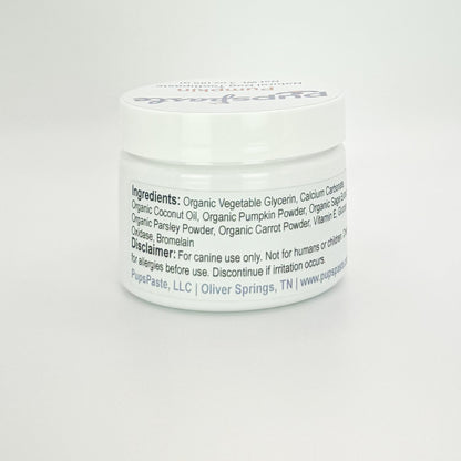Pumpkin dog toothpaste ingredient label