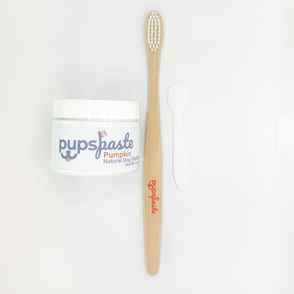 Pumpkin dog toothpaste starter bundle with toothbrush