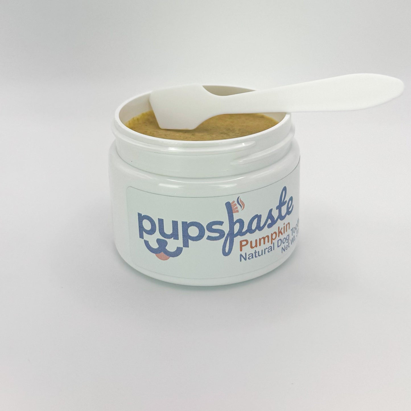Pumpkin dog toothpaste jar with toothbrush applicator